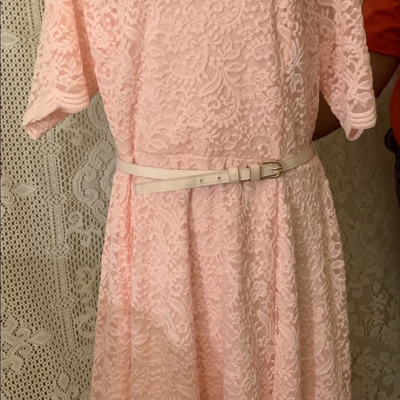 CHARTER CLUB pull over knee length dress, with scalloped cuff sleeves. (lace) - Picture 8 of 13
